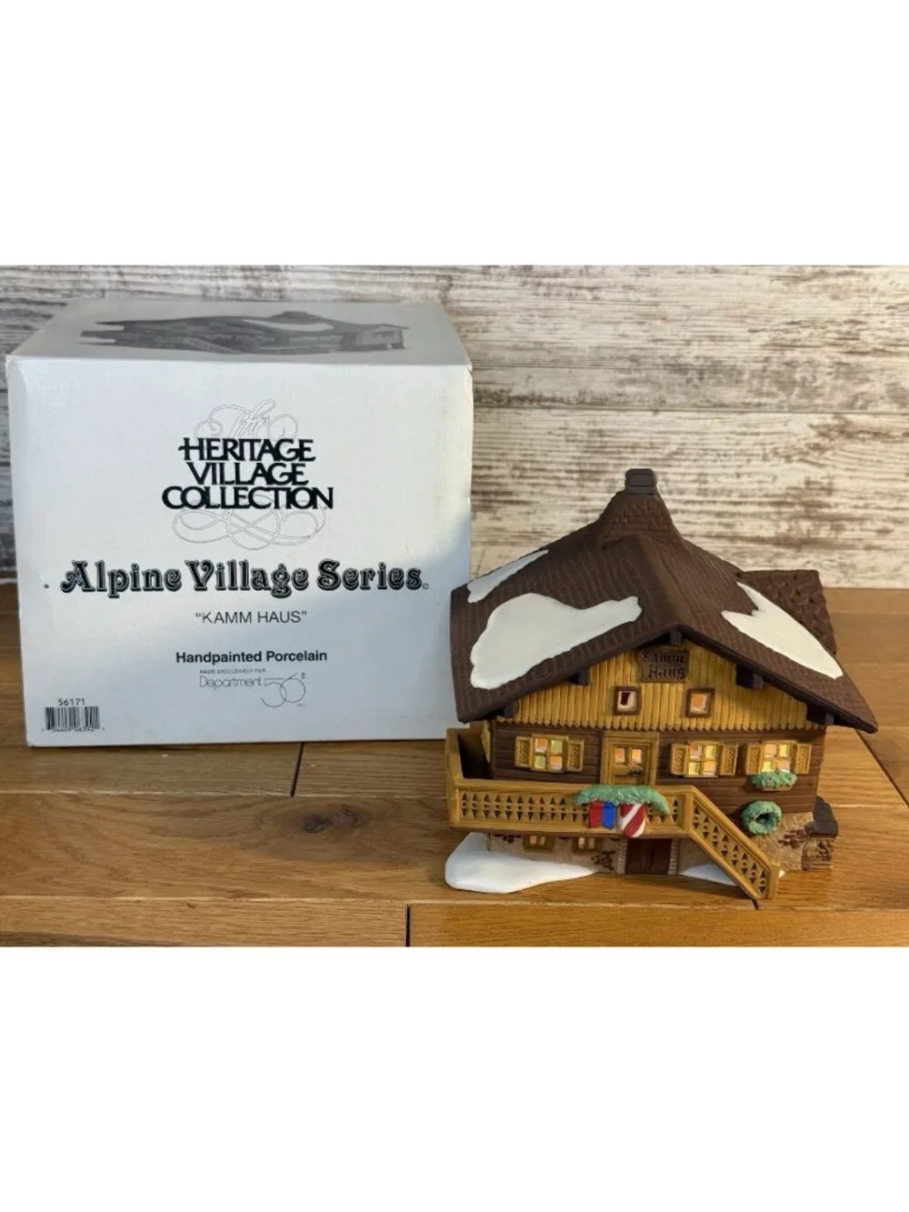 Department 56 Alpine Village KAMM HAUS Porcelain Christmas Village VERY CLEAN